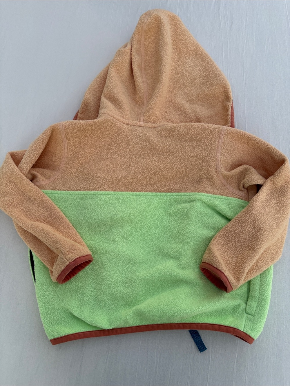 Patagonia Micro D Snap-T Fleece Jacket 2T Salamander Green Tan Colorblock - Picture 6 of 7